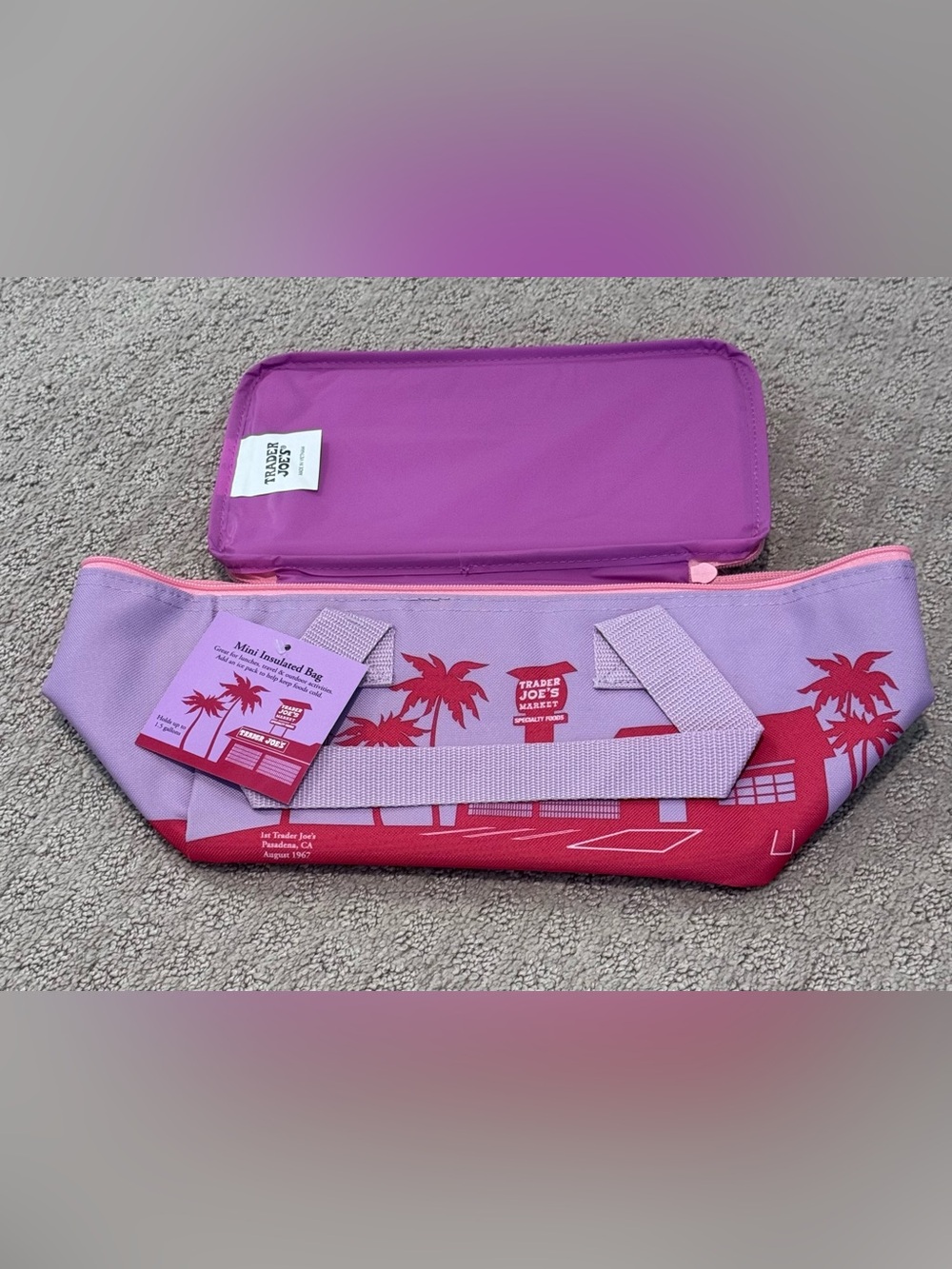 NWT Trader Joe's Mini Insulated Bag - Lavender Haze